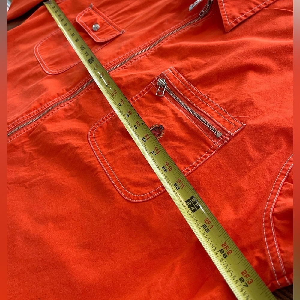 Vintage 90’s Tommy Hilfiger Shacket Men’s Large Orange Jacket shirt windbreaker - Picture 11 of 16